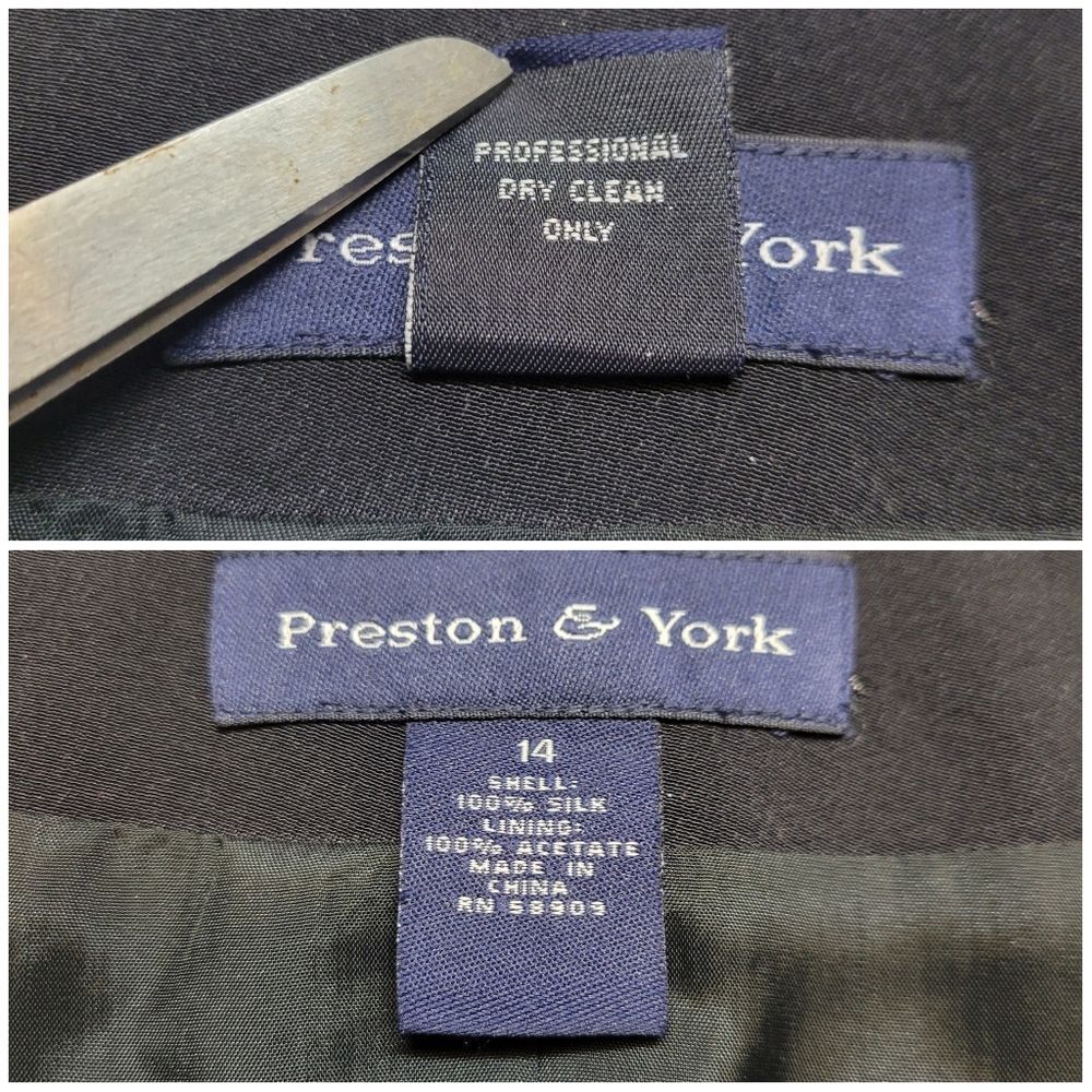 Preston & York Silk Black Embellished Women's Blazer Zipper Jacket - Picture 11 of 12